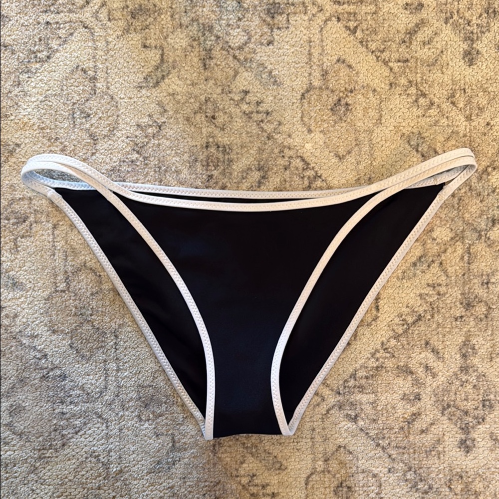 Victoria’s Secret Black Bikini Bottom with White Trim